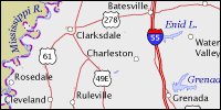 Highway map of Mississippi thumbnail