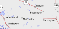 Highway map of North Dakota thumbnail