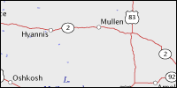 Highway map of Nebraska thumbnail