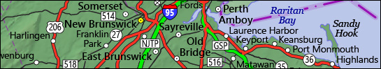 Highway map of New Jersey thumbnail