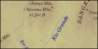 Physical map of New Mexico thumbnail