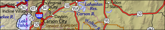 Highway map of Nevada thumbnail