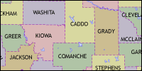 County map of Oklahoma thumbnail