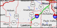 Highway map of Oklahoma thumbnail