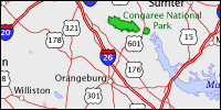 Highway map of South Carolina thumbnail