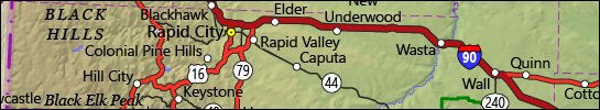 Highway map of South Dakota thumbnail