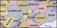 County map of Tennessee thumbnail