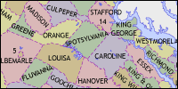 County map of Virginia thumbnail