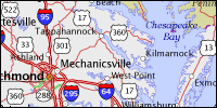 Highway map of Virginia thumbnail