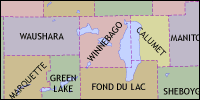 County map of Wisconsin thumbnail