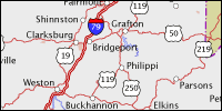 Highway map of West Virginia thumbnail