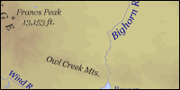 Physical map of Wyoming thumbnail