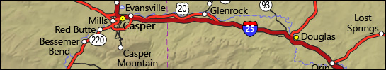 Highway map of Wyoming thumbnail